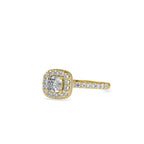 SKU: 0017 (10K) Double Halo Milgrain Cushion Cut Ring in Rose Gold.