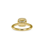 SKU: 0017 (18K) Double Halo Milgrain Cushion Cut Ring in Rose Gold.