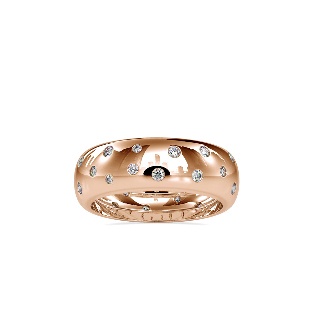 SKU: 0019 (14K) Scatter Diamond band in Rose Gold.