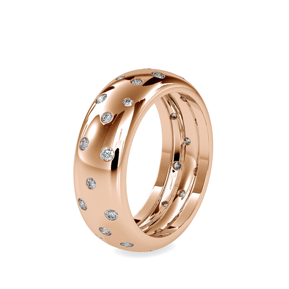 SKU: 0019 (10K) Scatter Diamond band in Rose Gold.