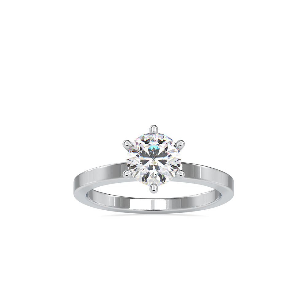 SKU: 0020 (10K) Unique Six-Prong Solitair Engagment Ring in Rose Gold.