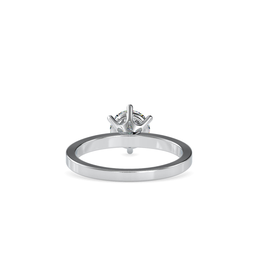 SKU: 0020 (14K) Unique Six-Prong Solitair Engagment Ring in Rose Gold.