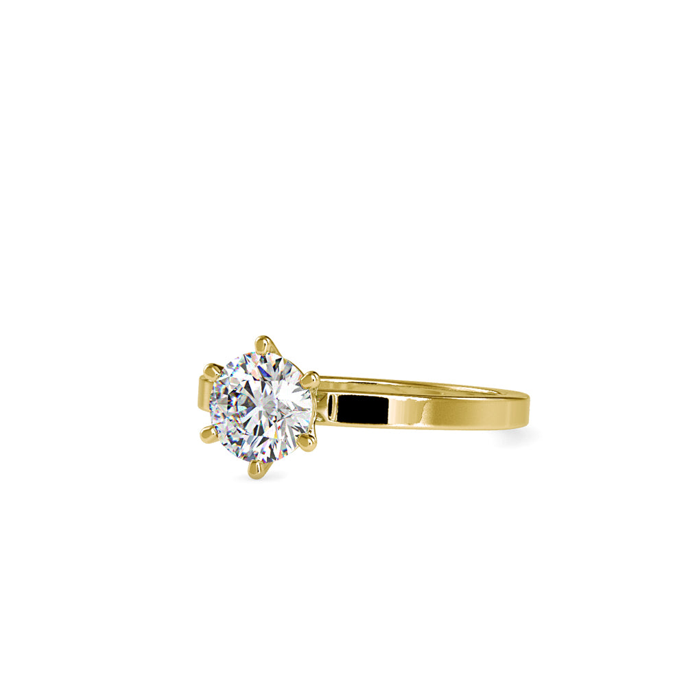 SKU: 0020 (14K) Unique Six-Prong Solitair Engagment Ring in Rose Gold.