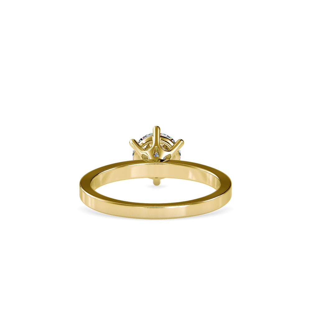 SKU: 0020 (14K) Unique Six-Prong Solitair Engagment Ring in Rose Gold.