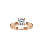 SKU: 0021 (18K) Classic four-Prong Solitaire Engagment Ring in Rose Gold.