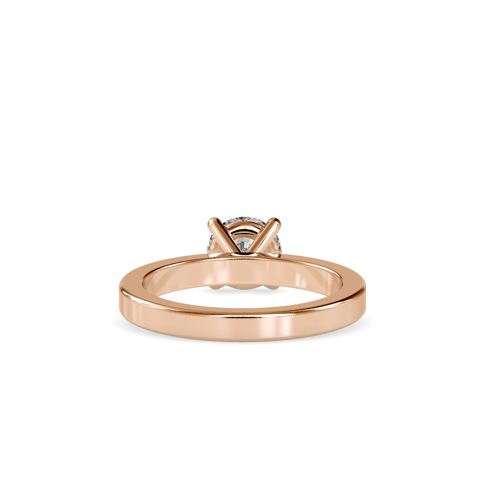 SKU: 0021 (14K) Classic four-Prong Solitaire Engagment Ring in Rose Gold.