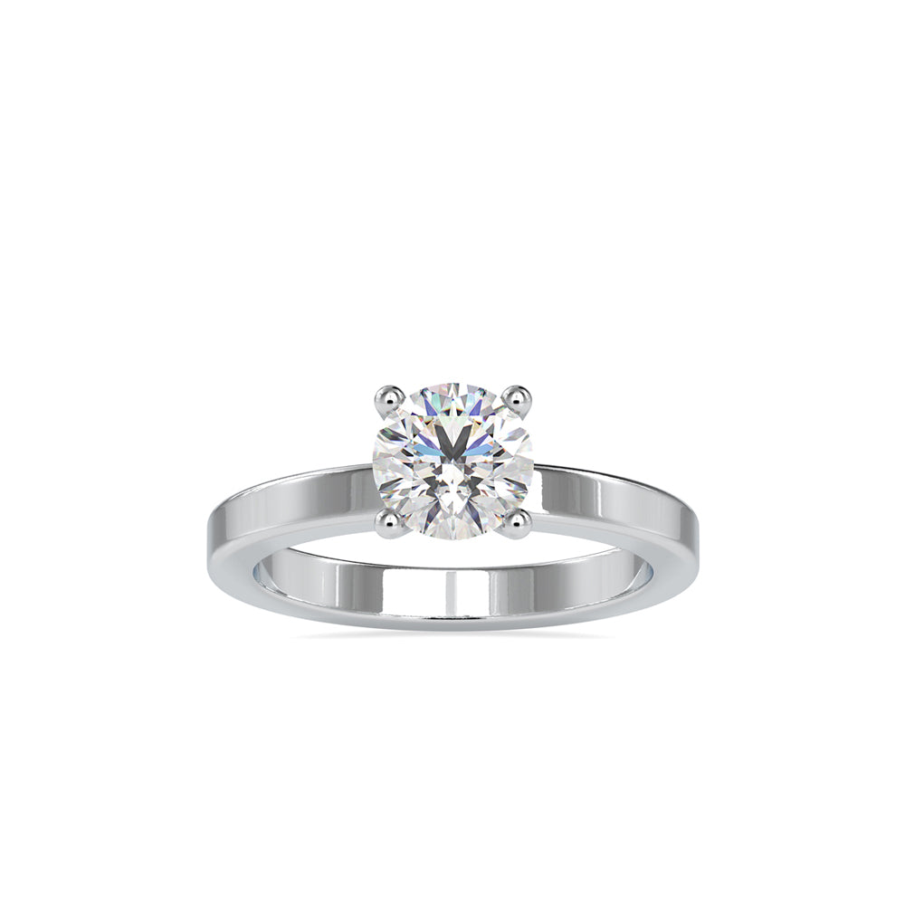 SKU: 0021 (18K) Classic four-Prong Solitaire Engagment Ring in Rose Gold.