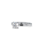 SKU: 0021 (14K) Classic four-Prong Solitaire Engagment Ring in Rose Gold.