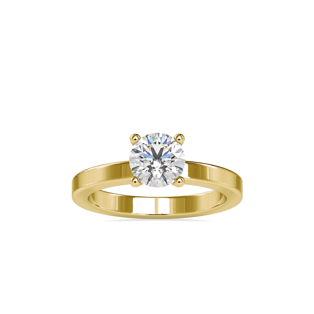 SKU: 0021 (14K) Classic four-Prong Solitaire Engagment Ring in Rose Gold.