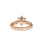 SKU: 0023 (14K) Six-Prong Round Diamond Pave Ring in Rose Gold.