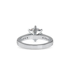 SKU: 0023 (22K) Six-Prong Round Diamond Pave Ring in Rose Gold.