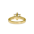SKU: 0023 (22K) Six-Prong Round Diamond Pave Ring in Rose Gold.