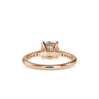 SKU: 0024 (22K) Four-Prong Round Diamond Pave Engagment Ring in Rose Gold.