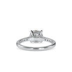 SKU: 0024 (14K) Four-Prong Round Diamond Pave Engagment Ring in Rose Gold.