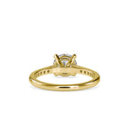 SKU: 0024 (10K) Four-Prong Round Diamond Pave Engagment Ring in Rose Gold.