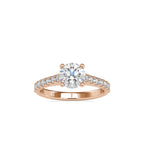 SKU: 0025 (22K) Four-Prong Diamond Engagment Ring in Rose Gold.