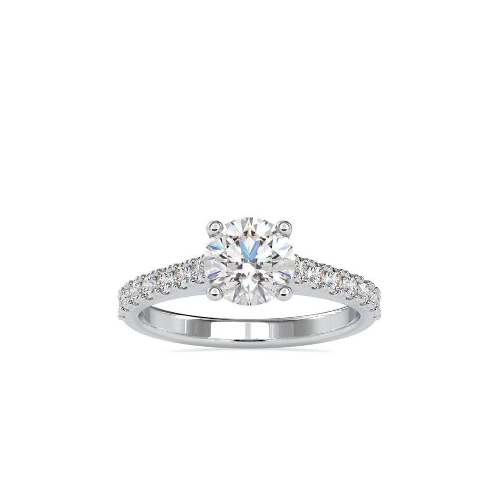 SKU: 0025 (22K) Four-Prong Diamond Engagment Ring in Rose Gold.