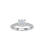 SKU: 0025 (14K) Four-Prong Diamond Engagment Ring in Rose Gold.