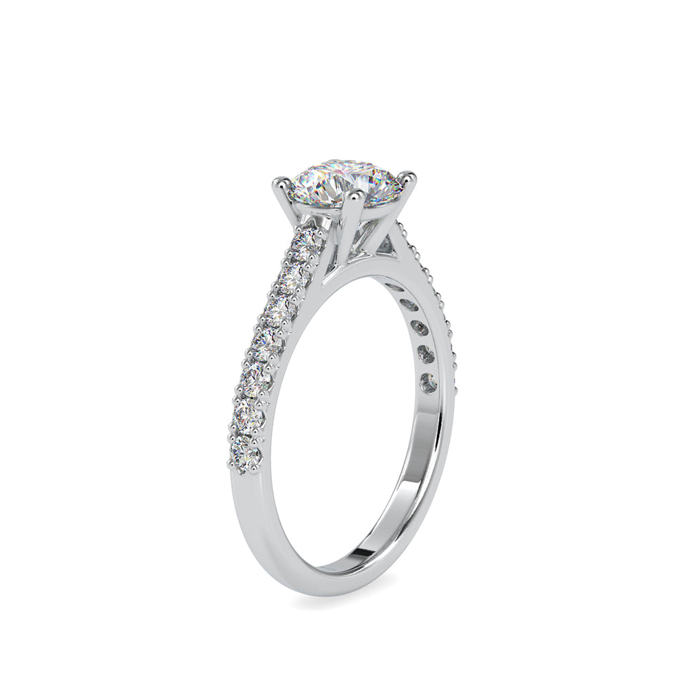 SKU: 0025 (18K) Four-Prong Diamond Engagment Ring in Rose Gold.
