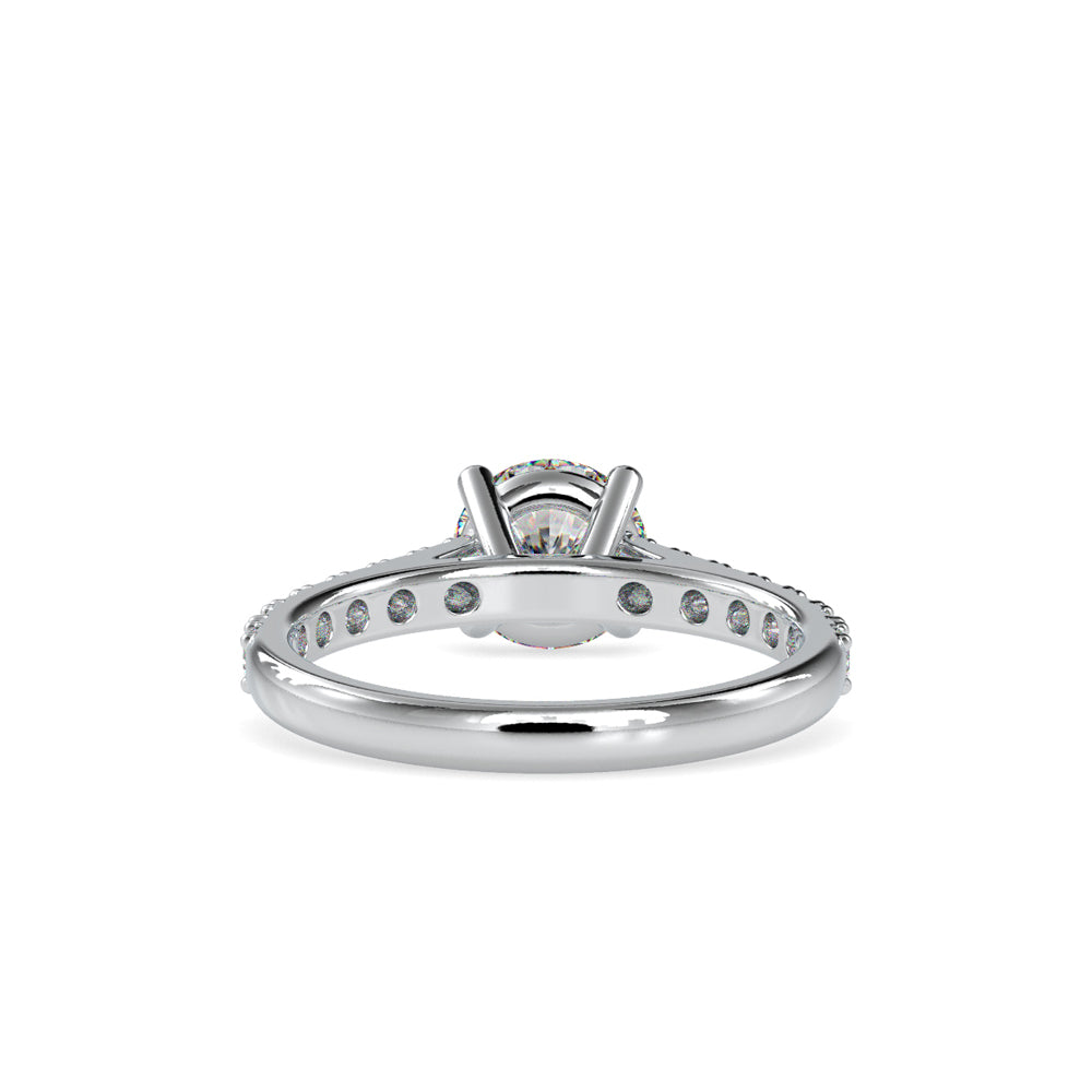 SKU: 0025 (22K) Four-Prong Diamond Engagment Ring in Rose Gold.