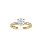 SKU: 0025 (10K) Four-Prong Diamond Engagment Ring in Rose Gold.