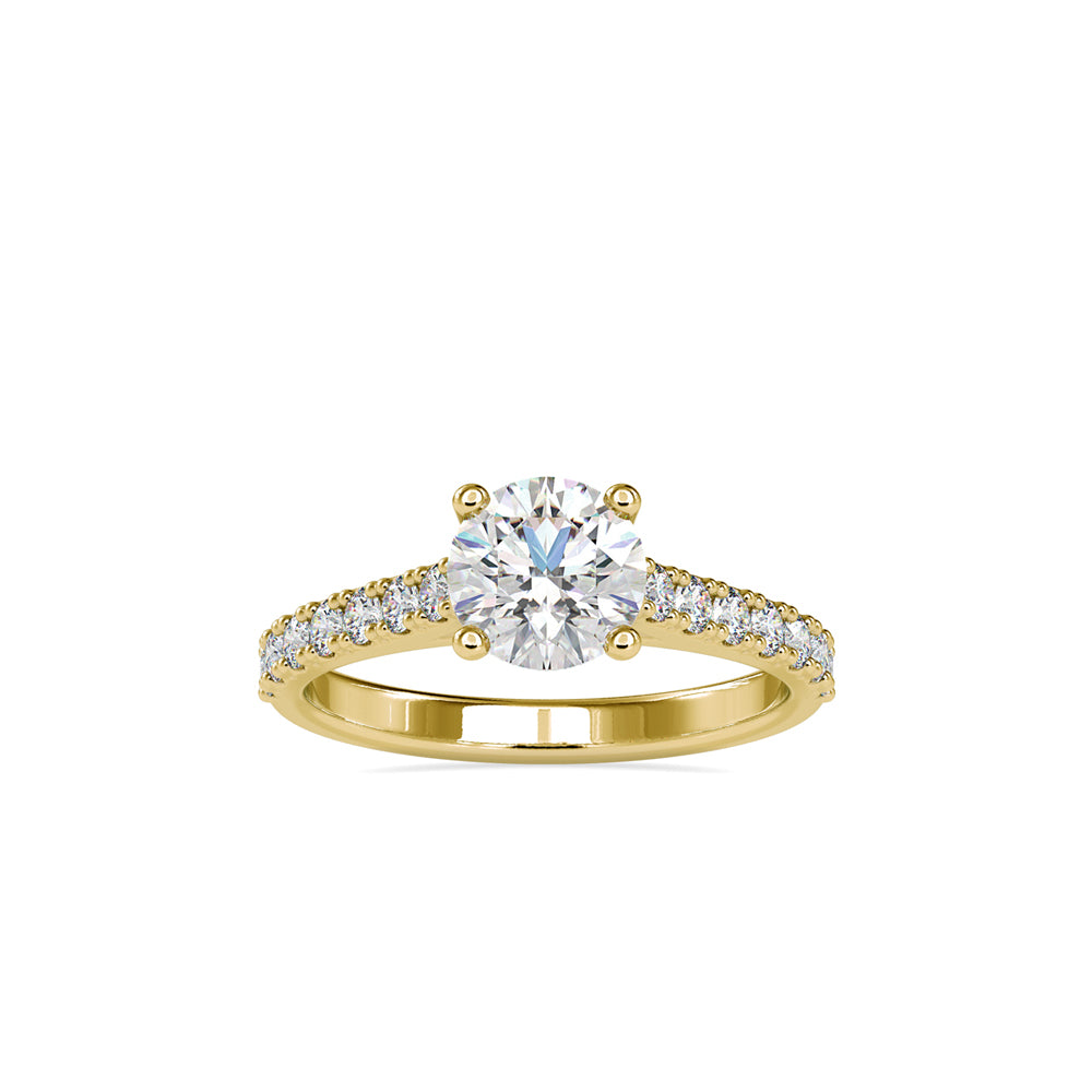 SKU: 0025 (22K) Four-Prong Diamond Engagment Ring in Rose Gold.