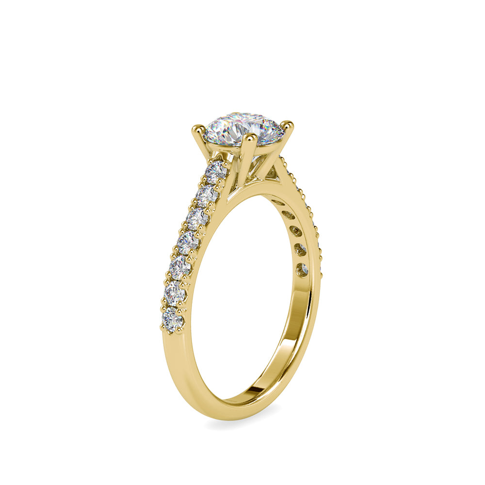 SKU: 0025 (14K) Four-Prong Diamond Engagment Ring in Rose Gold.