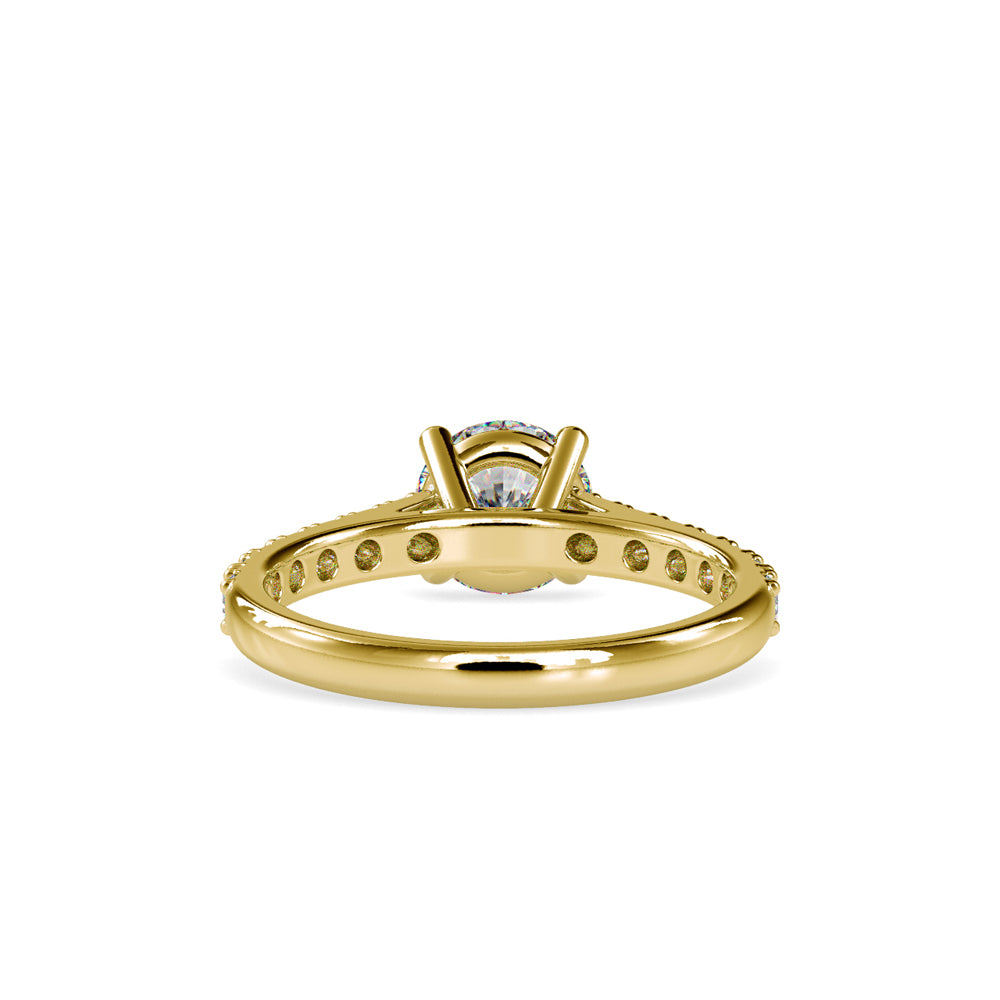SKU: 0025 (14K) Four-Prong Diamond Engagment Ring in Rose Gold.