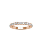 SKU: 0026 (14K) Diamond Bead-Set Wedding Band in Rose Gold.