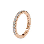 SKU: 0026 (10K) Diamond Bead-Set Wedding Band in Rose Gold.