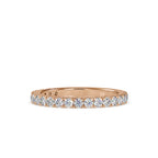 SKU: 0026 (14K) Diamond Bead-Set Wedding Band in Rose Gold.