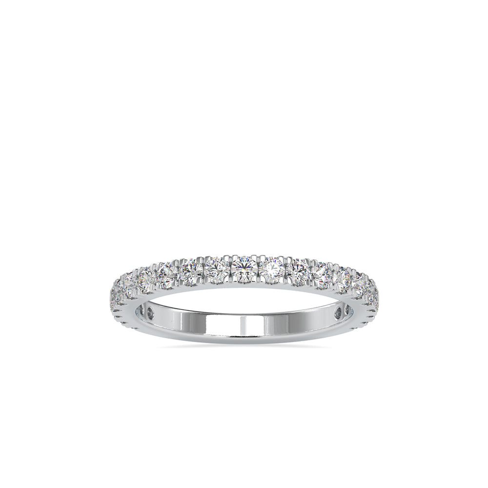 SKU: 0026 (18K) Diamond Bead-Set Wedding Band in Rose Gold.