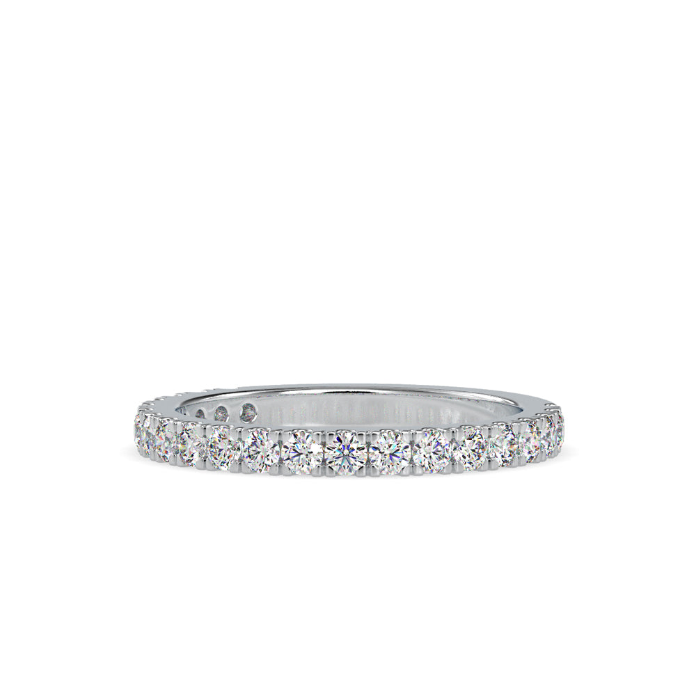 SKU: 0026 (10K) Diamond Bead-Set Wedding Band in Rose Gold.