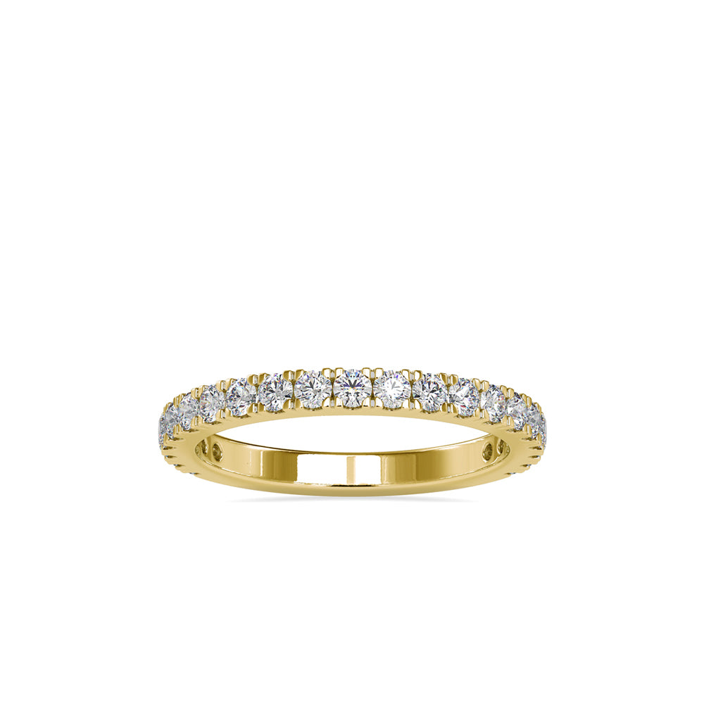 SKU: 0026 (22K) Diamond Bead-Set Wedding Band in Rose Gold.