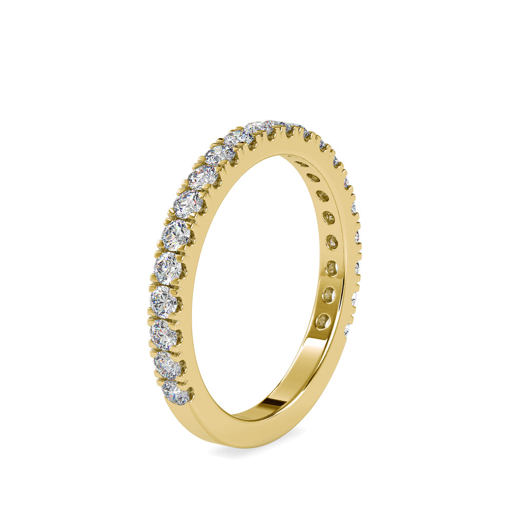 SKU: 0026 (18K) Diamond Bead-Set Wedding Band in Rose Gold.