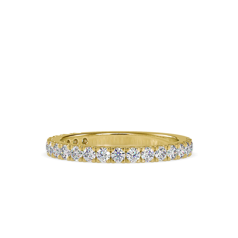 SKU: 0026 (10K) Diamond Bead-Set Wedding Band in Rose Gold.