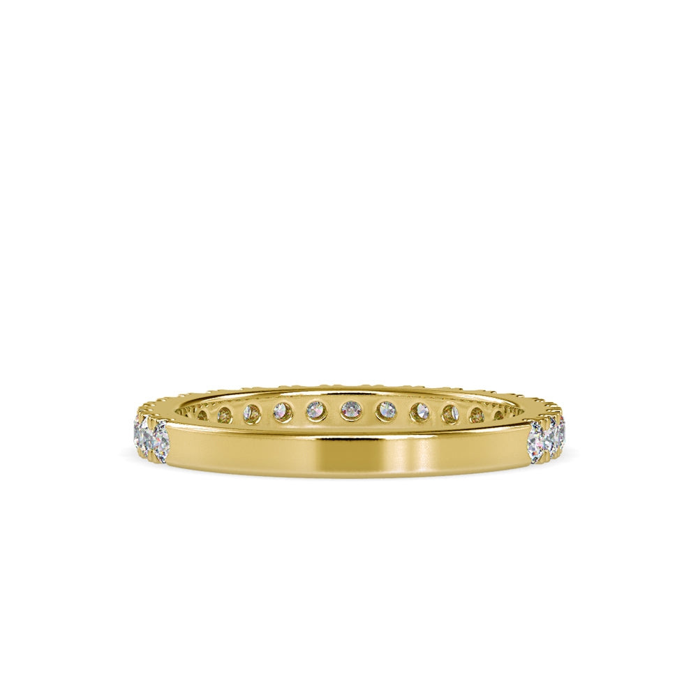 SKU: 0026 (18K) Diamond Bead-Set Wedding Band in Rose Gold.