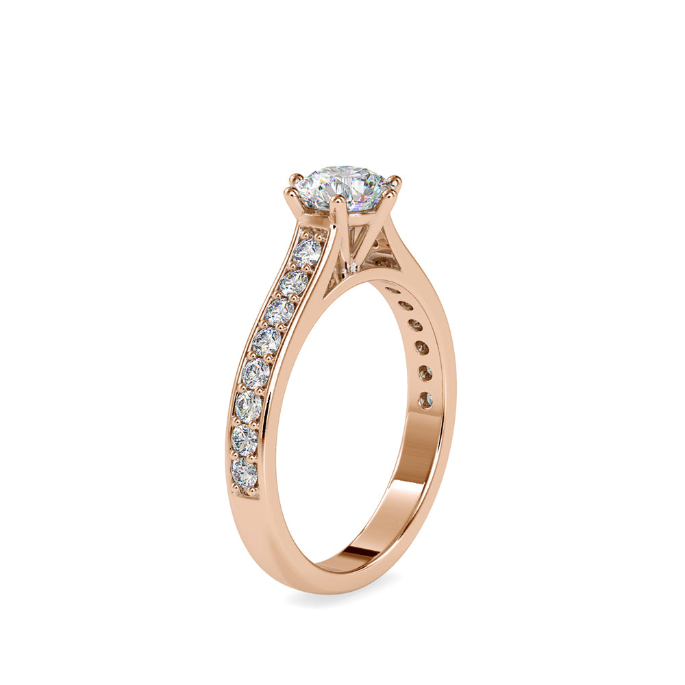 SKU: 0027 (10K) Six-Prong Diamond Engagment Ring in Rose Gold.