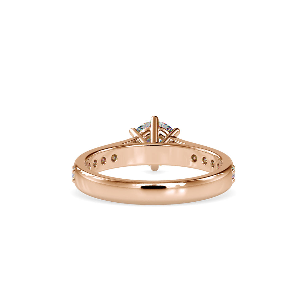 SKU: 0027 (18K) Six-Prong Diamond Engagment Ring in Rose Gold.