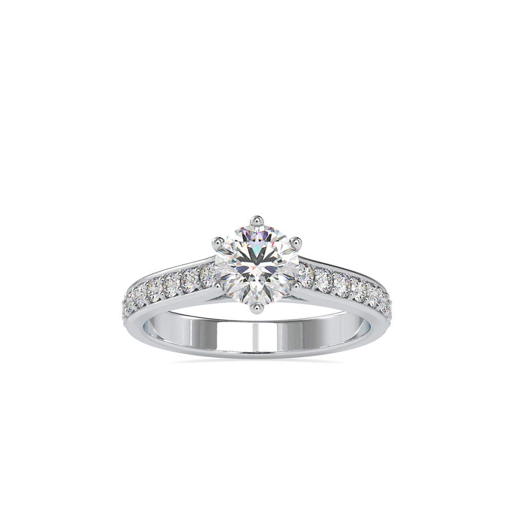 SKU: 0027 (22K) Six-Prong Diamond Engagment Ring in Rose Gold.