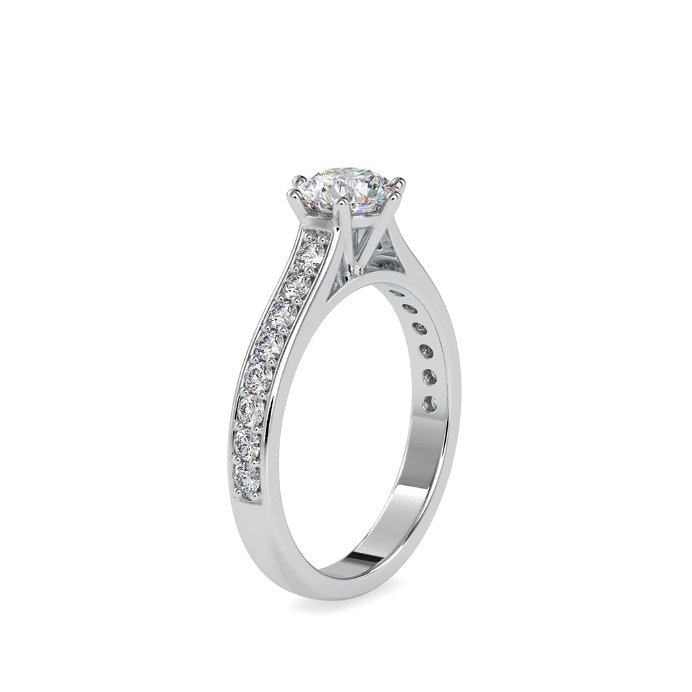 SKU: 0027 (10K) Six-Prong Diamond Engagment Ring in Rose Gold.