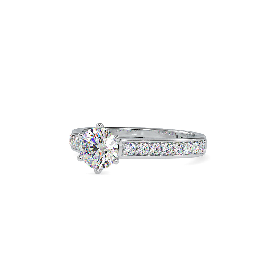 SKU: 0027 (18K) Six-Prong Diamond Engagment Ring in Rose Gold.