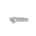 SKU: 0027 (18K) Six-Prong Diamond Engagment Ring in Rose Gold.