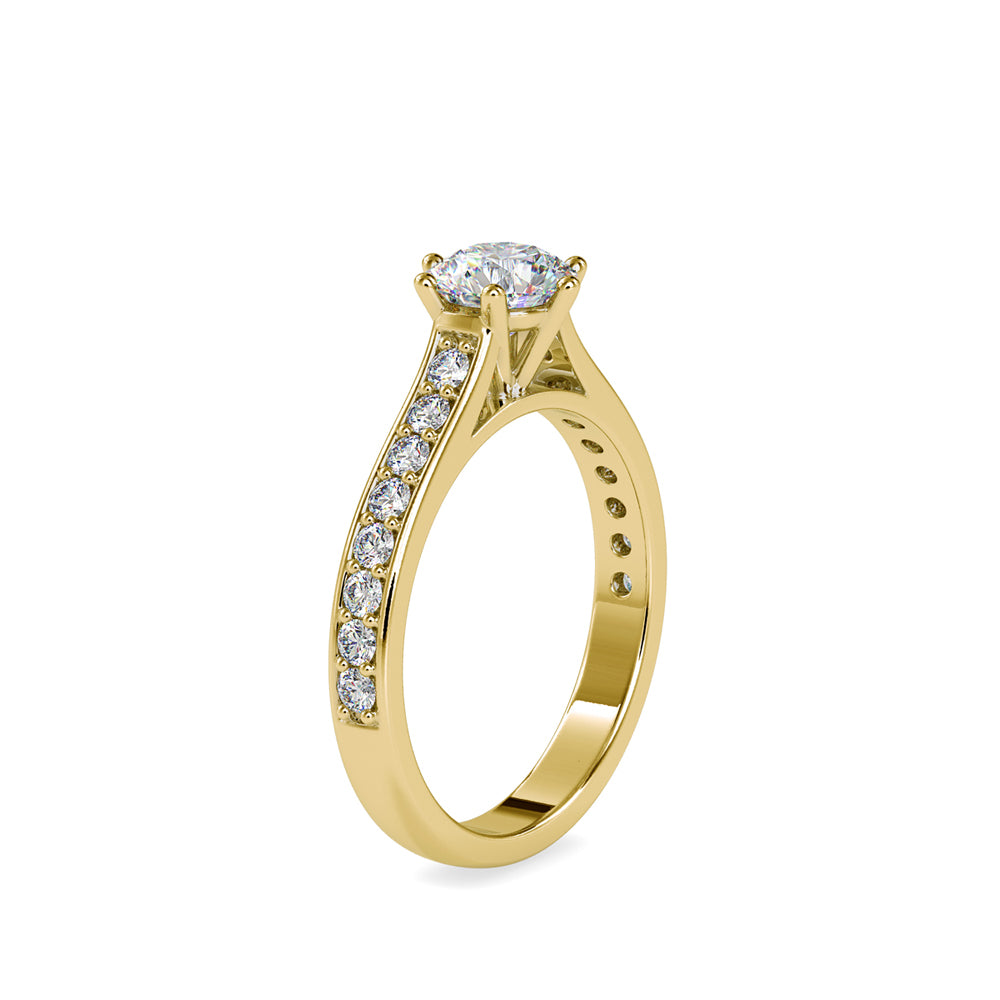 SKU: 0027 (14K) Six-Prong Diamond Engagment Ring in Rose Gold.