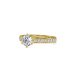 SKU: 0027 (14K) Six-Prong Diamond Engagment Ring in Rose Gold.
