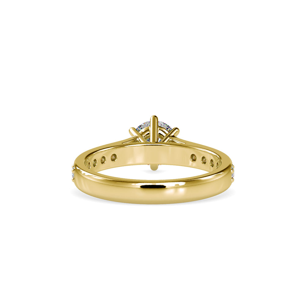 SKU: 0027 (14K) Six-Prong Diamond Engagment Ring in Rose Gold.