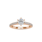 SKU: 0028 (18K) Six-Prong Solitaire Engagment Ring in Rose Gold.