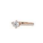 SKU: 0028 (14K) Six-Prong Solitaire Engagment Ring in Rose Gold.