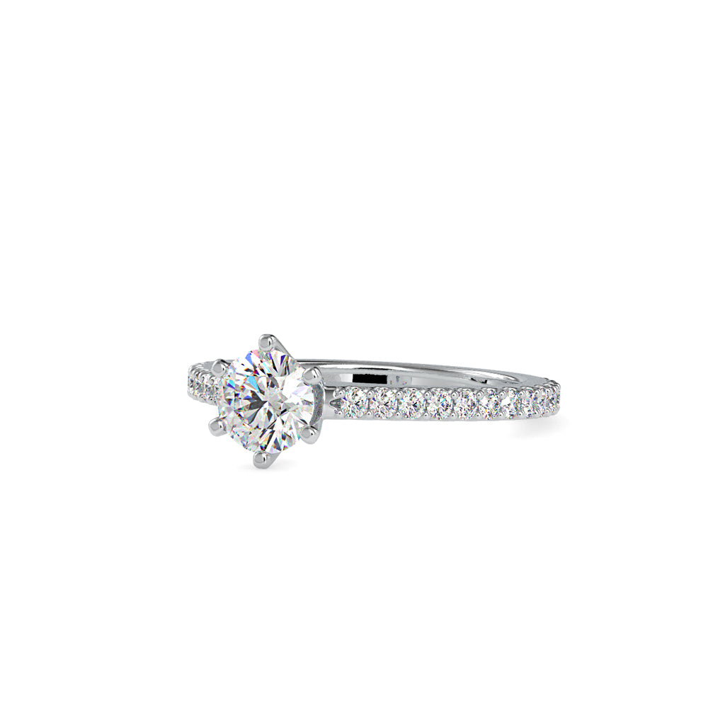 SKU: 0028 (10K) Six-Prong Solitaire Engagment Ring in Rose Gold.