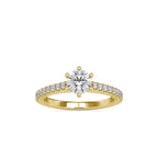 SKU: 0028 (14K) Six-Prong Solitaire Engagment Ring in Rose Gold.